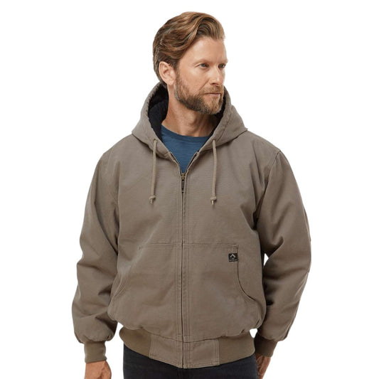 DRI DUCK Men's Cheyenne Boulder Cloth™ Hooded Jacket with Tricot Quilt Lining - Gravel