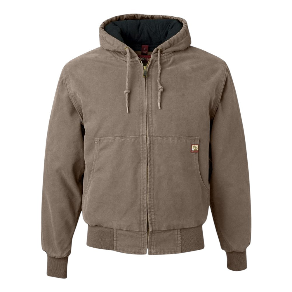 DRI DUCK Men's Cheyenne Boulder Cloth™ Hooded Jacket with Tricot Quilt Lining - Gravel