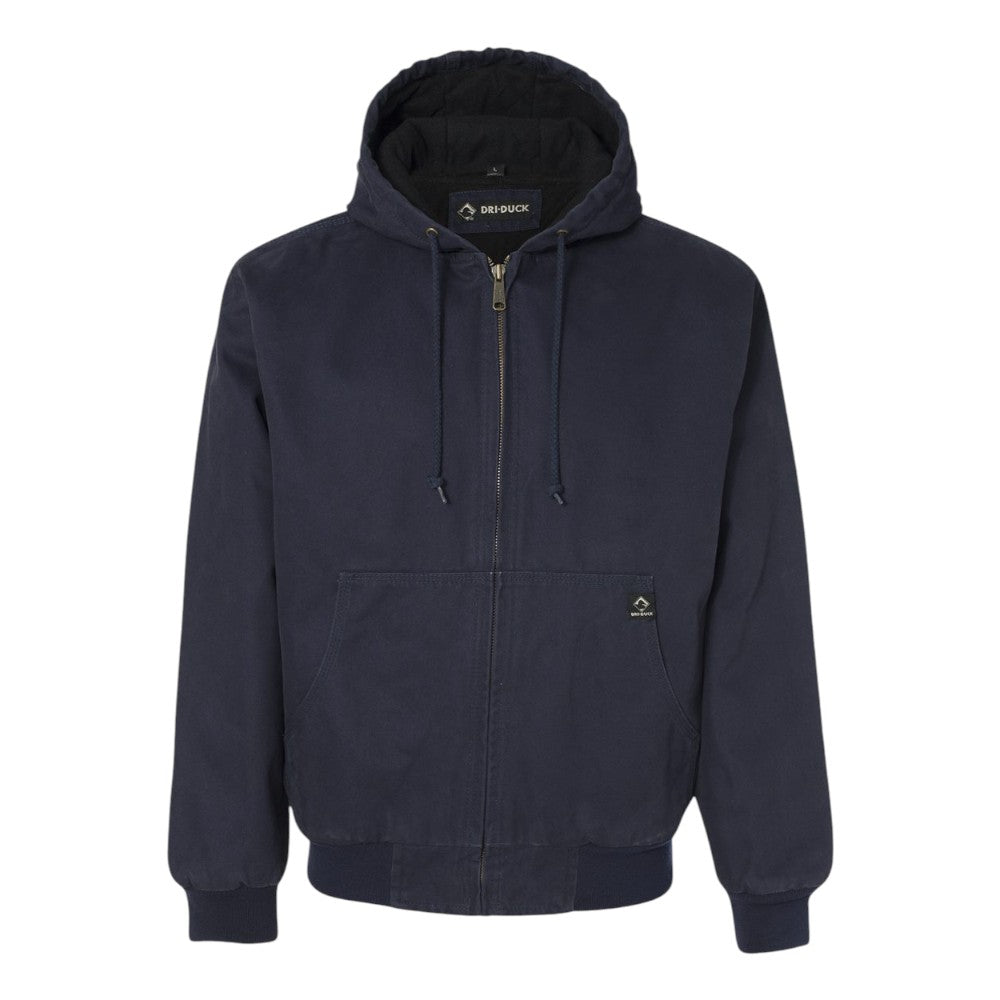 DRI DUCK Men's Cheyenne Boulder Cloth™ Hooded Jacket with Tricot Quilt Lining - Navy