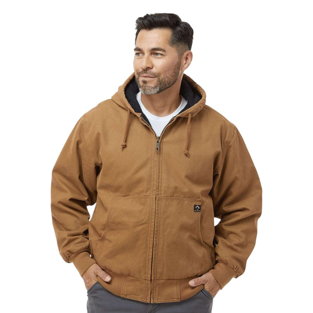 DRI DUCK Men's Cheyenne Boulder Cloth™ Hooded Jacket with Tricot Quilt Lining - Saddle