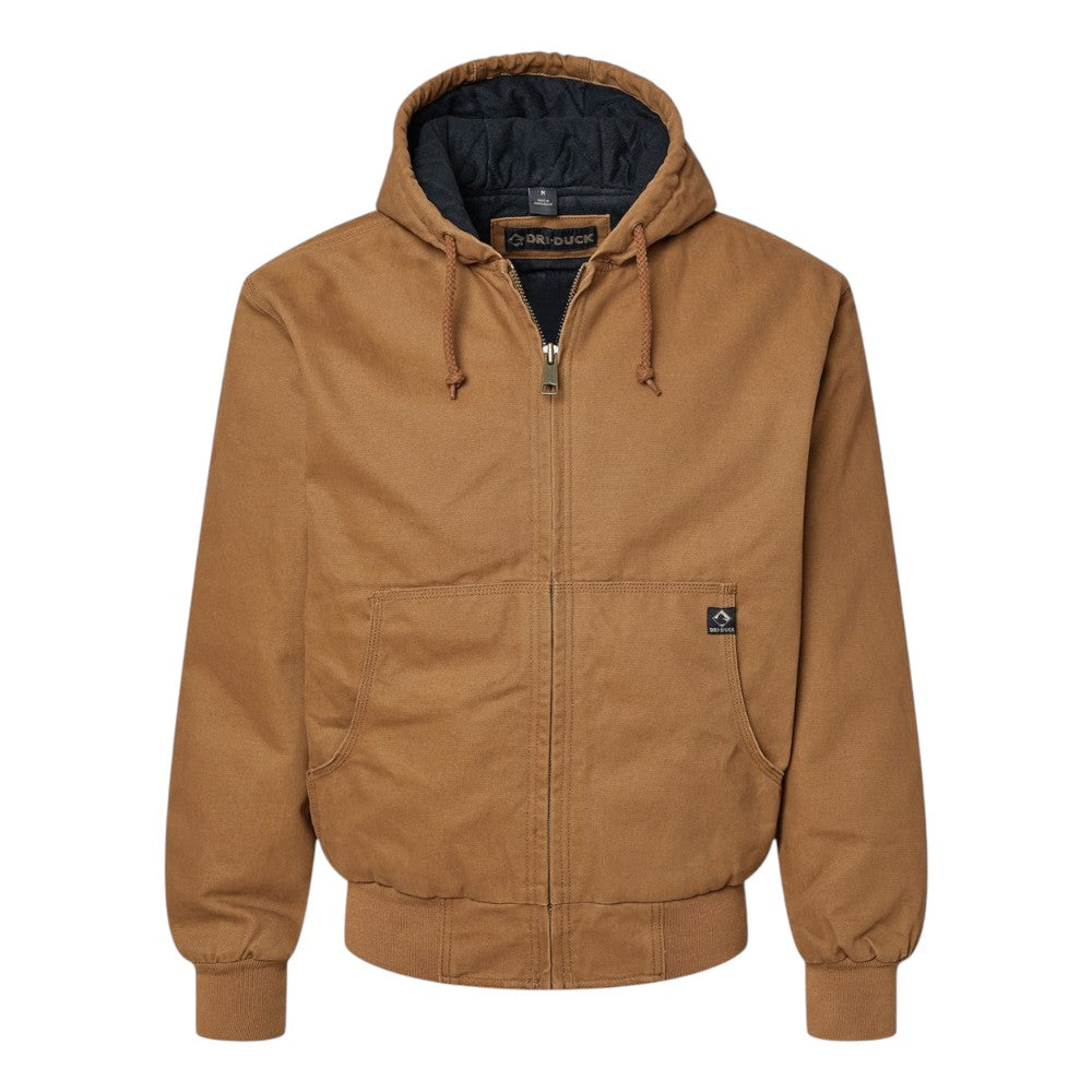 DRI DUCK Men's Cheyenne Boulder Cloth™ Hooded Jacket with Tricot Quilt Lining - Saddle