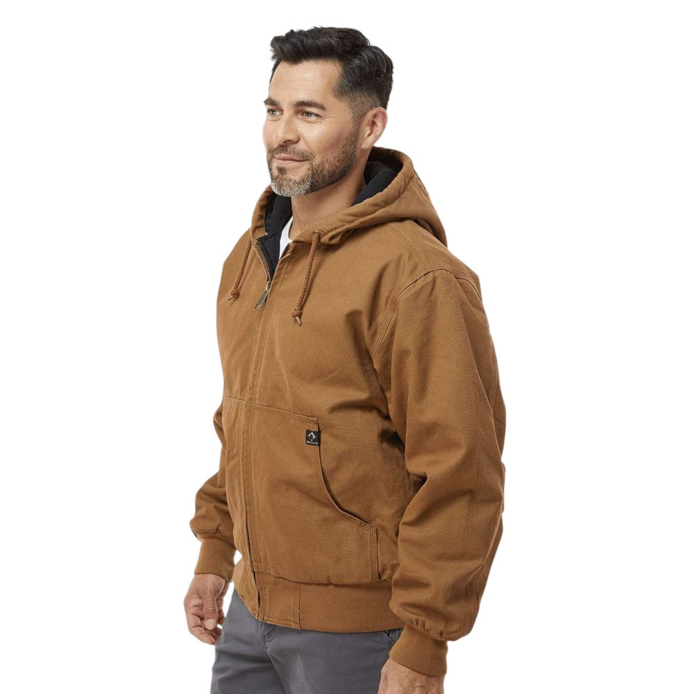 DRI DUCK Men's Cheyenne Boulder Cloth™ Hooded Jacket with Tricot Quilt Lining - Saddle