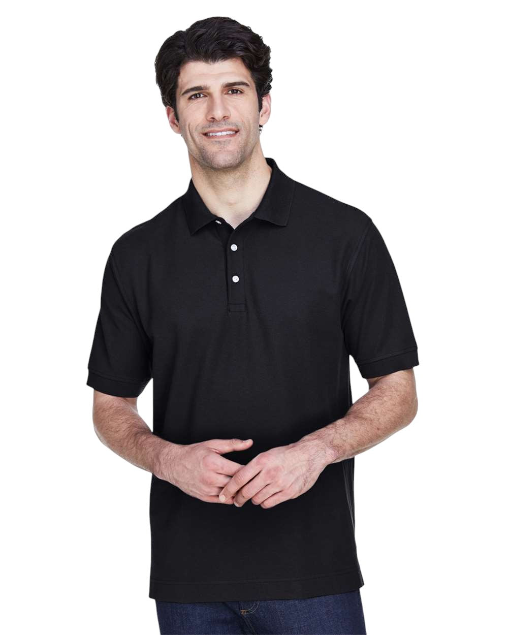 Devon & Jones Pima Piqué Polo - Black