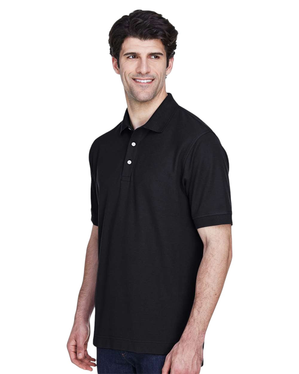 Devon & Jones Pima Piqué Polo - Black