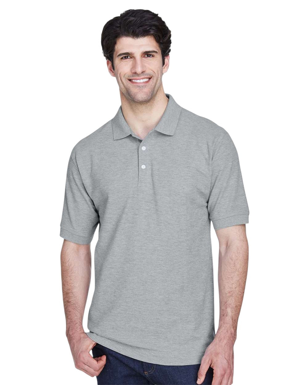 Devon & Jones Pima Piqué Polo - Grey Heather