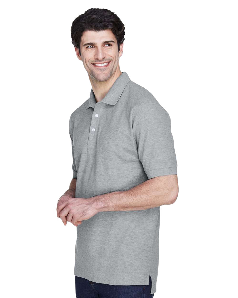 Devon & Jones Pima Piqué Polo - Grey Heather