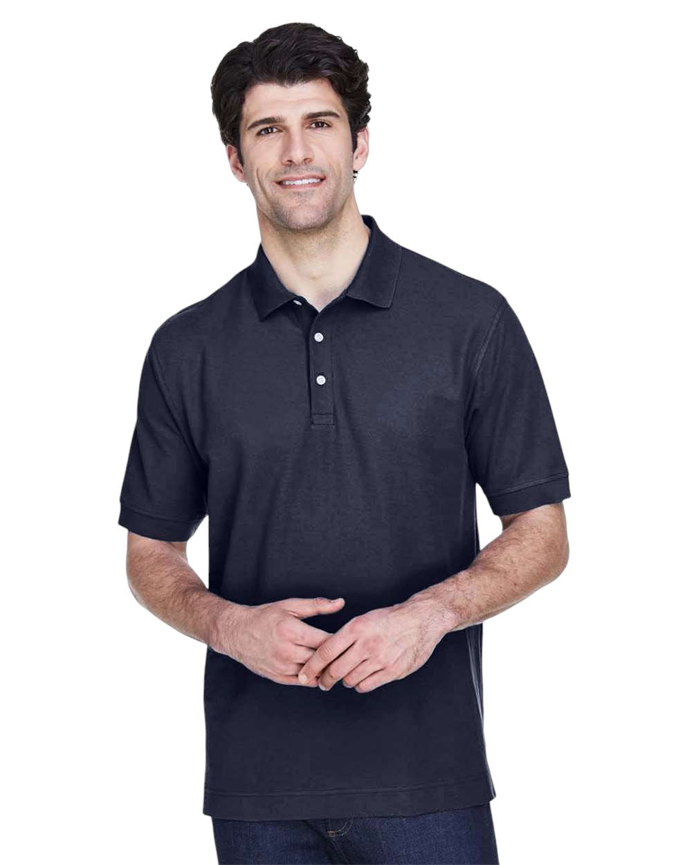 Devon & Jones Pima Piqué Polo - Navy