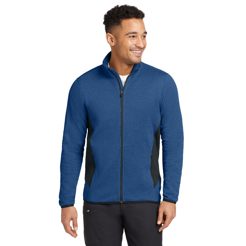 Eddie Bauer® Full-Zip Heather Stretch Fleece Jacket - Blue Heather