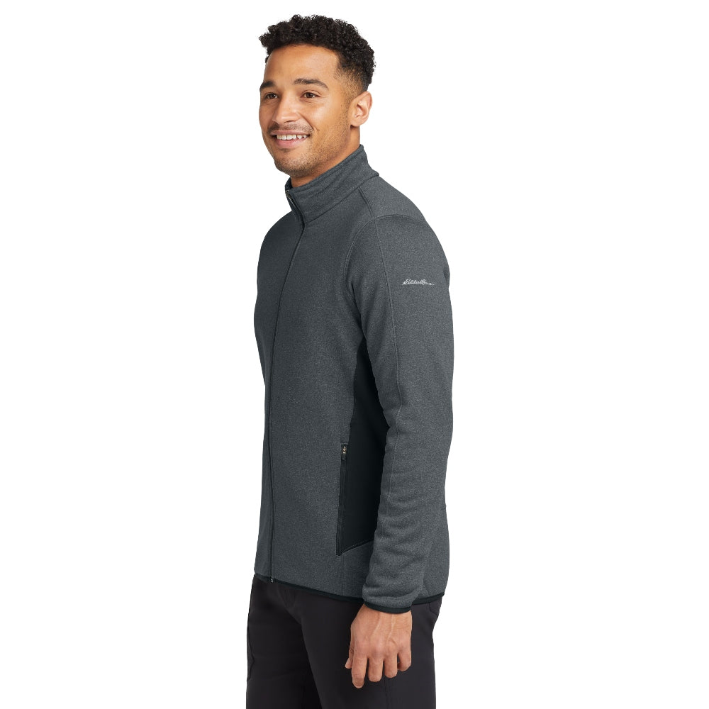 Eddie Bauer® Full-Zip Heather Stretch Fleece Jacket - Dark Charcoal Heather