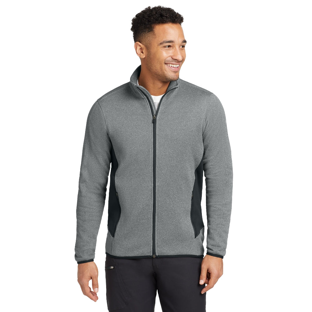 Eddie Bauer® Full-Zip Heather Stretch Fleece Jacket - Grey Heather