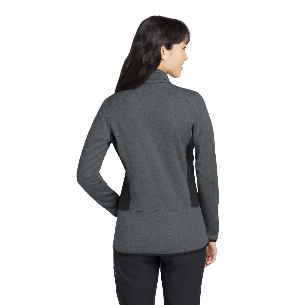 Eddie Bauer® Women's Full-Zip Heather Stretch Fleece Jacket - Dark Charcoal Heather