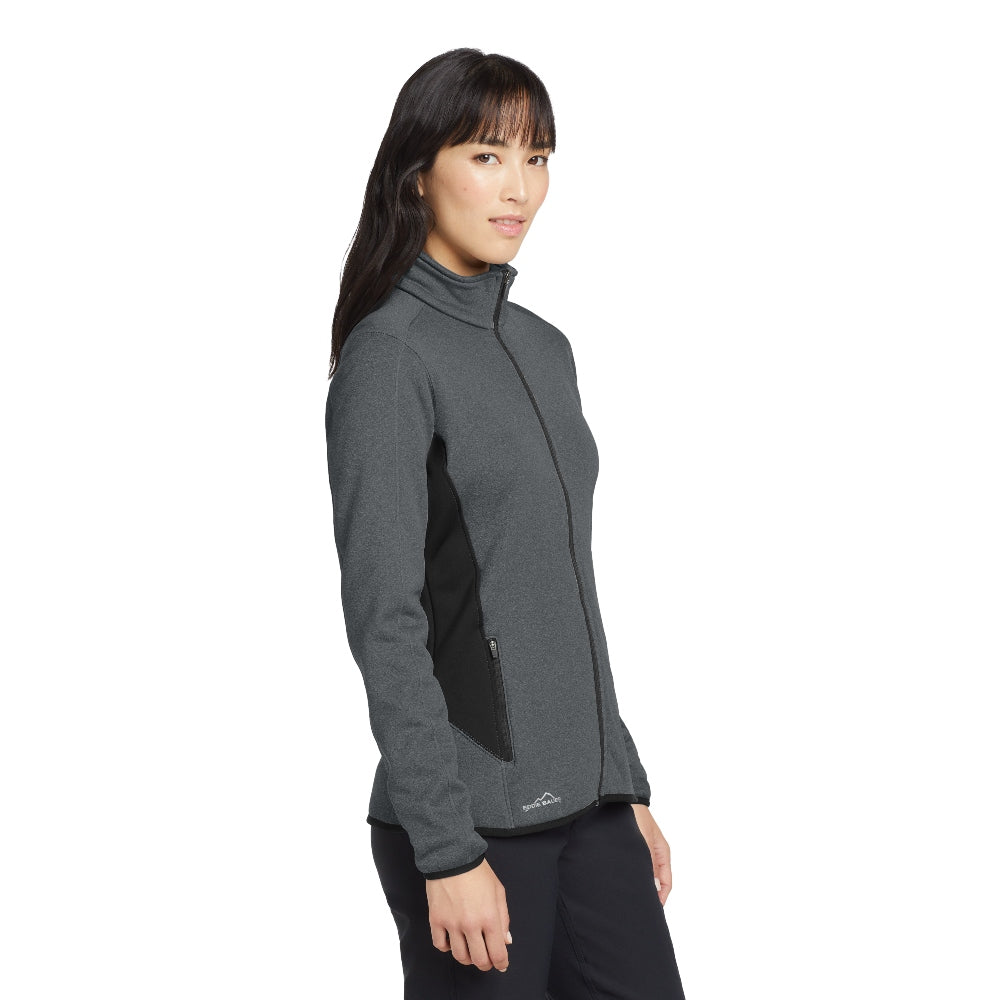 Eddie Bauer® Women's Full-Zip Heather Stretch Fleece Jacket - Dark Charcoal Heather
