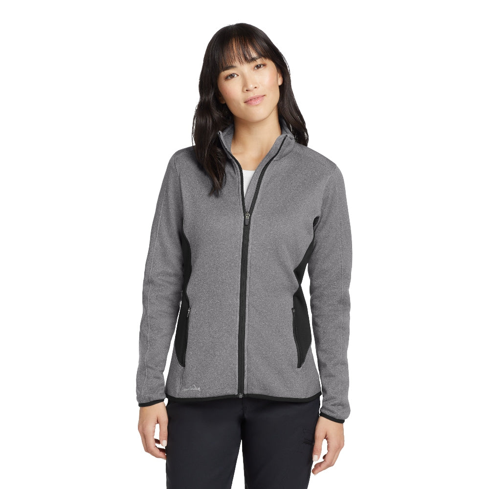 Eddie Bauer® Women's Full-Zip Heather Stretch Fleece Jacket - Grey Heather