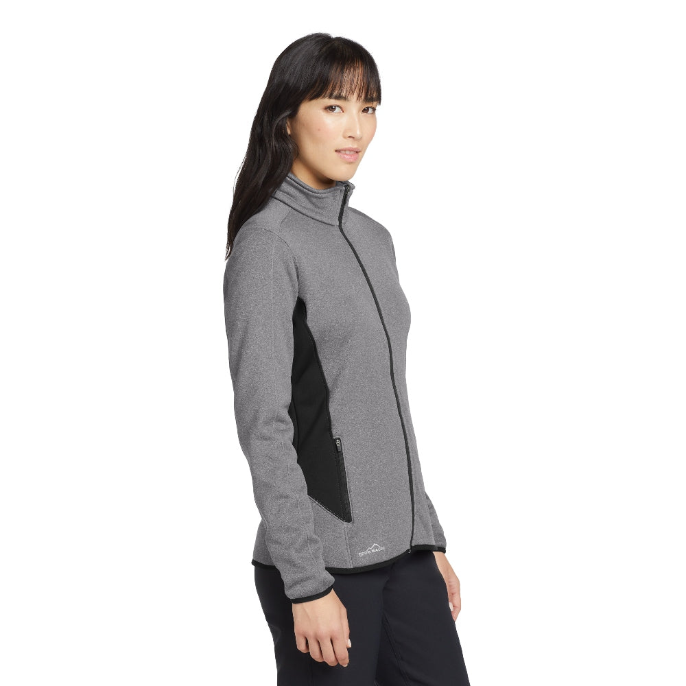 Eddie Bauer® Women's Full-Zip Heather Stretch Fleece Jacket - Grey Heather