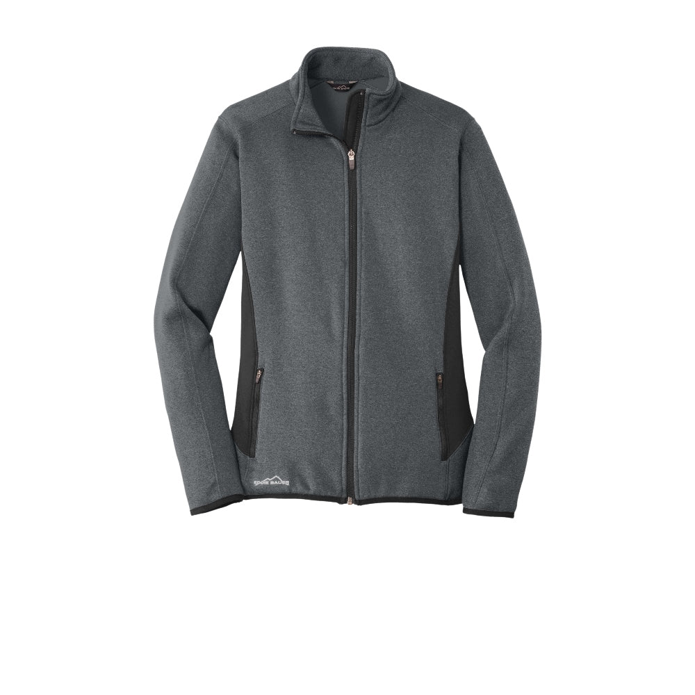 Eddie Bauer® Women's Full-Zip Heather Stretch Fleece Jacket - Dark Charcoal Heather