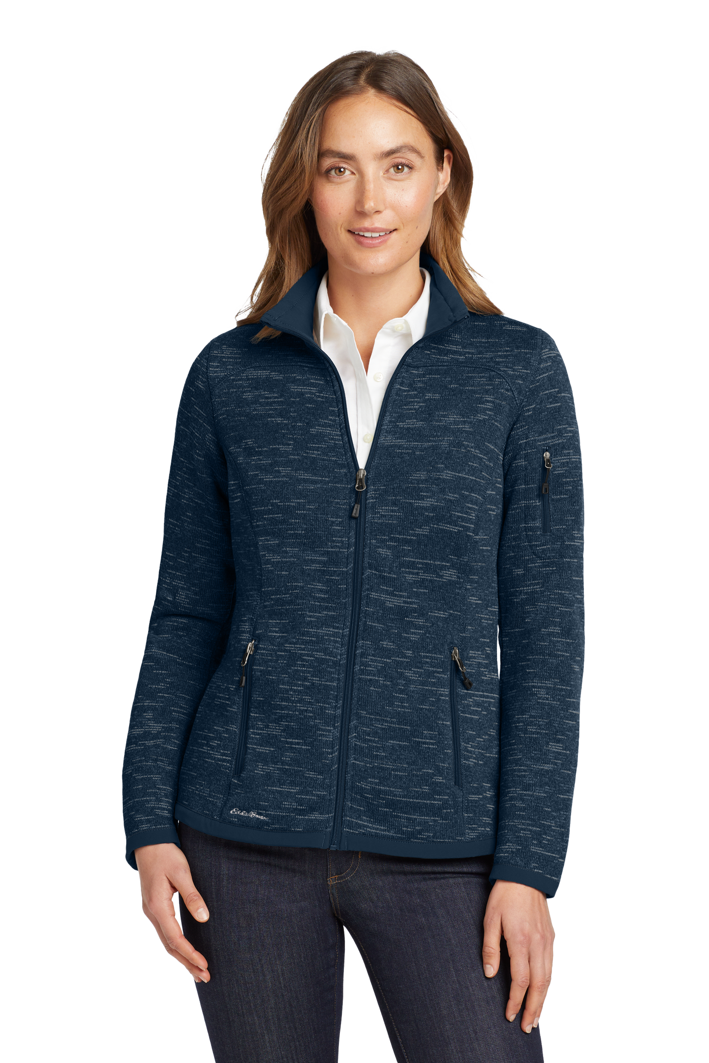 Eddie Bauer ® Women's Sweater Fleece Full-Zip - River Blue Navy Heather