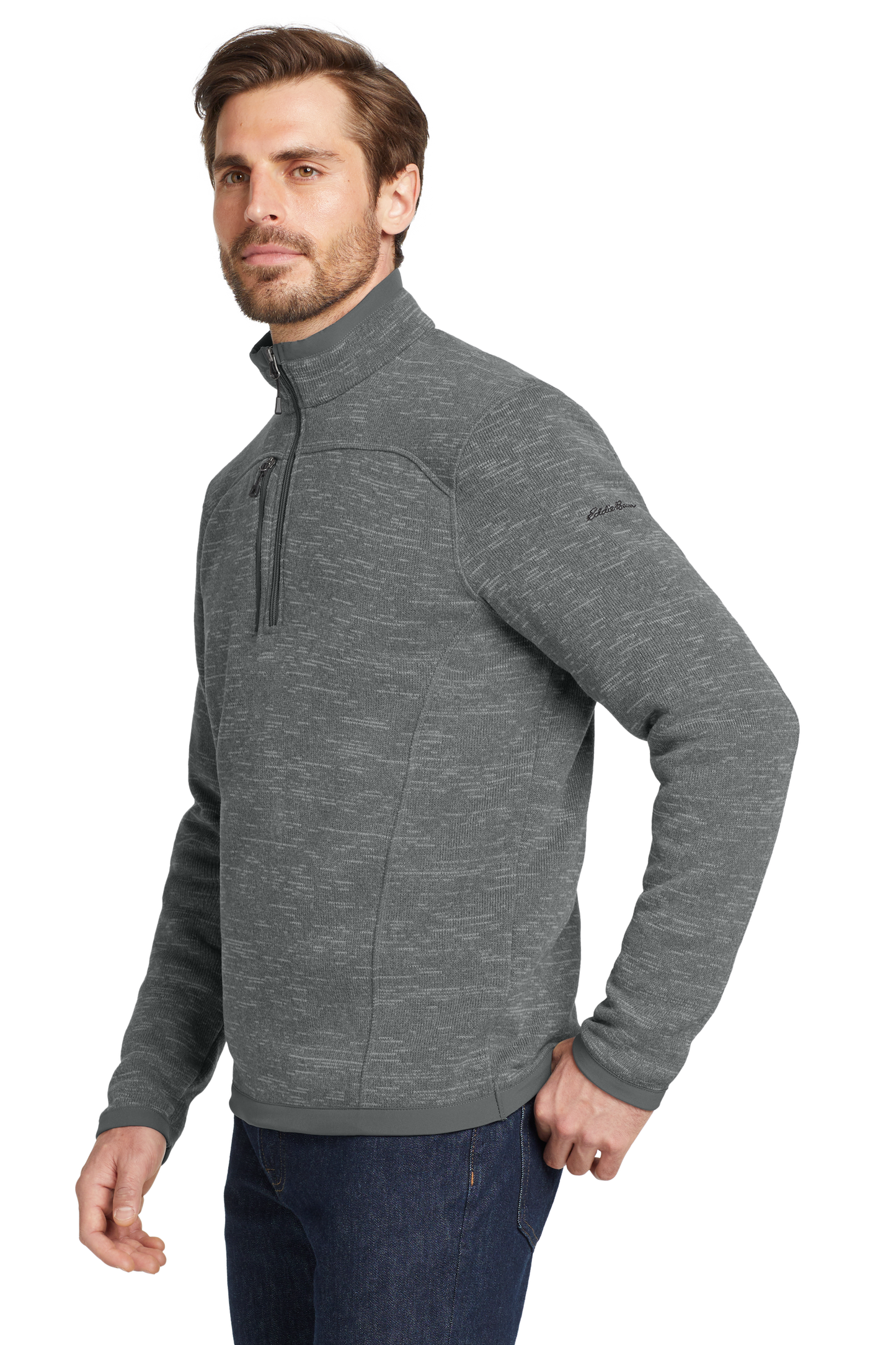 Eddie Bauer ® Sweater Fleece 1/4-Zip - Dark Heather Grey