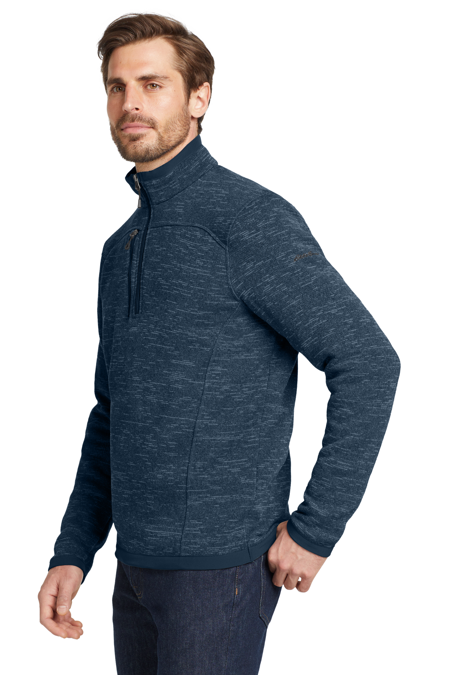 Eddie Bauer ® Sweater Fleece 1/4-Zip - River Blue Navy Heather