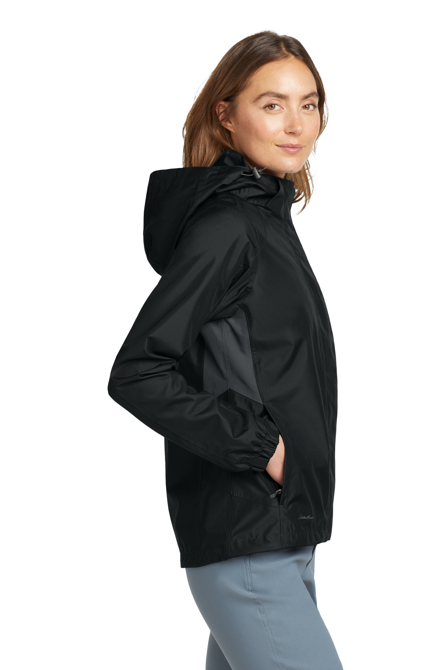 Eddie Bauer® Women's Rain Jacket - Black / Steel Grey