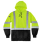 Ergodyne GloWear 8373 Type R Class 3 Black Bottom Hooded Sweatshirt - Yellow/Lime