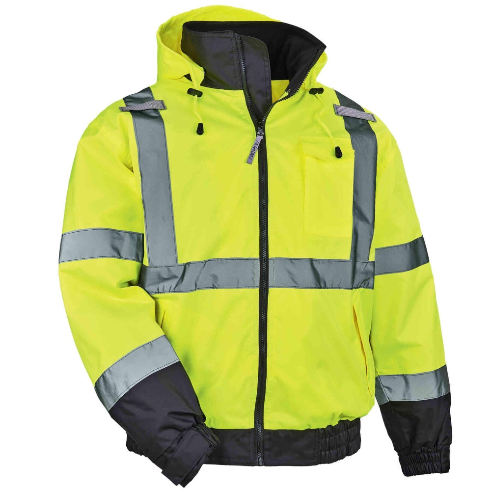 Ergodyne GloWear 8379 Type R Class 3 Fleece Lined Bomber Jacket - Yellow/Lime