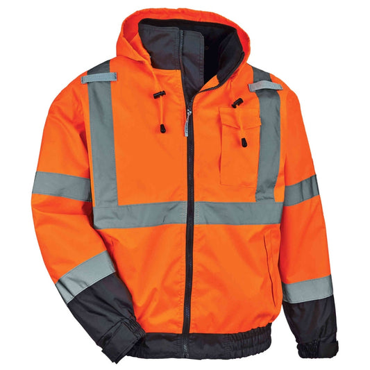 Ergodyne GloWear 8379 Type R Class 3 Fleece Lined Bomber Jacket - Orange