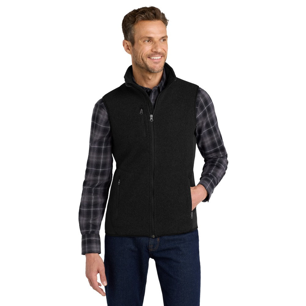 Port Authority® R-Tek® Pro Fleece Full-Zip Vest - Black / Black