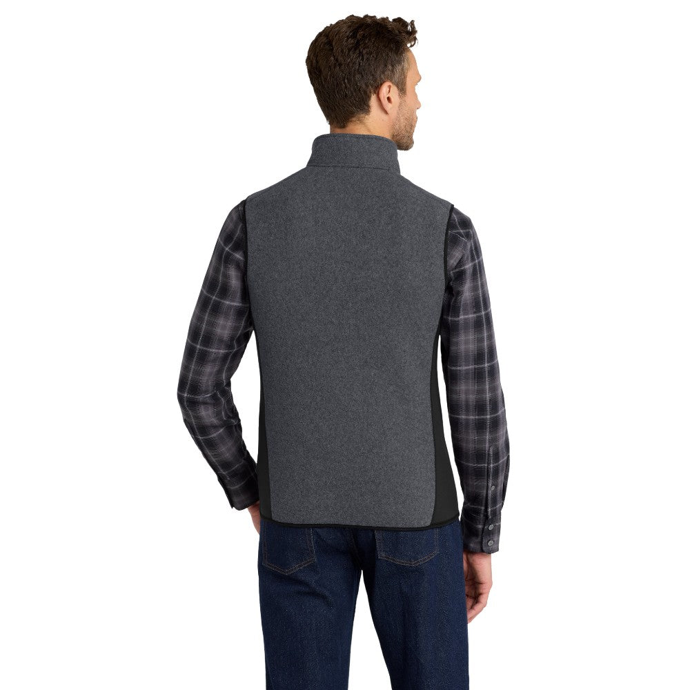 Port Authority® R-Tek® Pro Fleece Full-Zip Vest - Charcoal Heather / Black