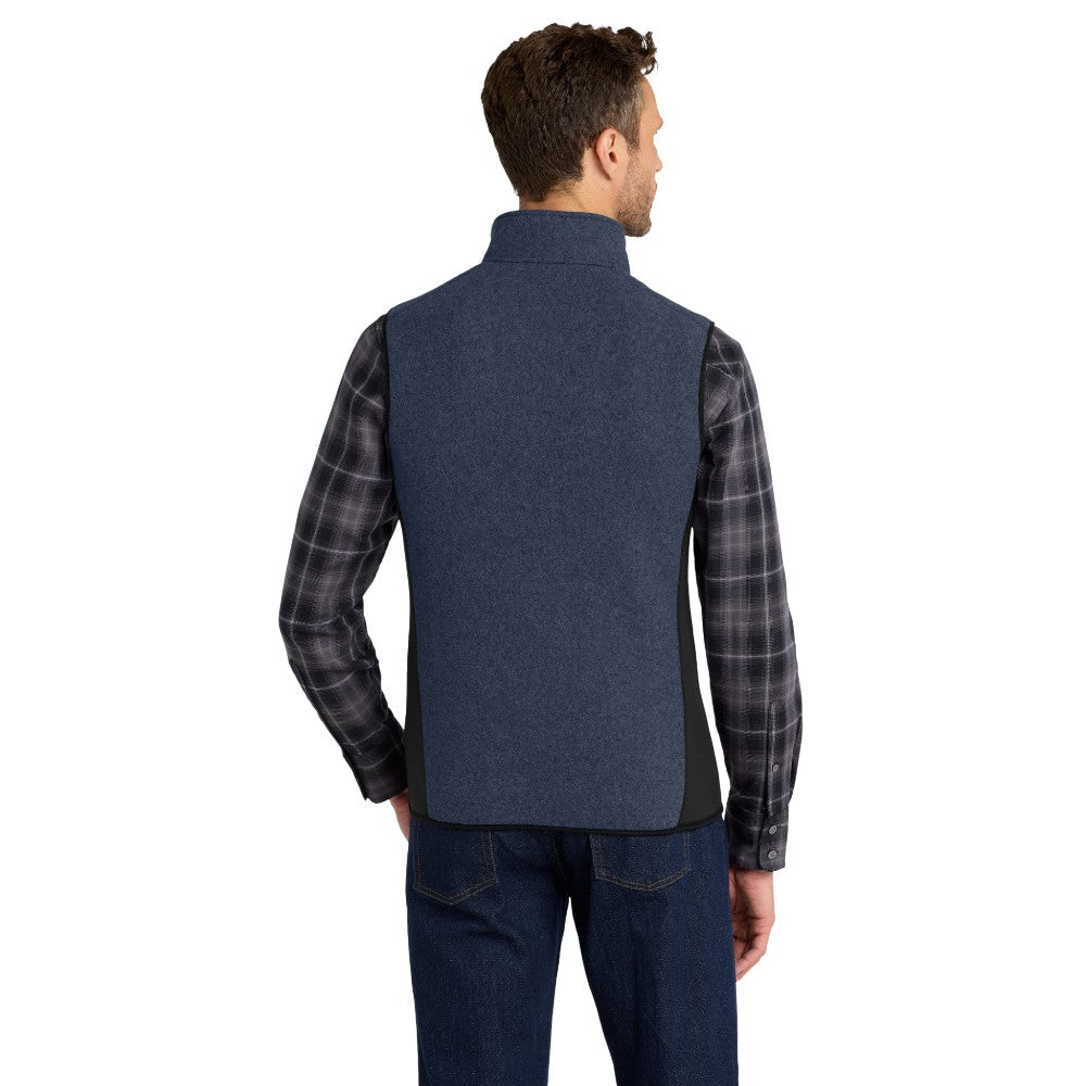 Port Authority® R-Tek® Pro Fleece Full-Zip Vest - Navy Heather / Black