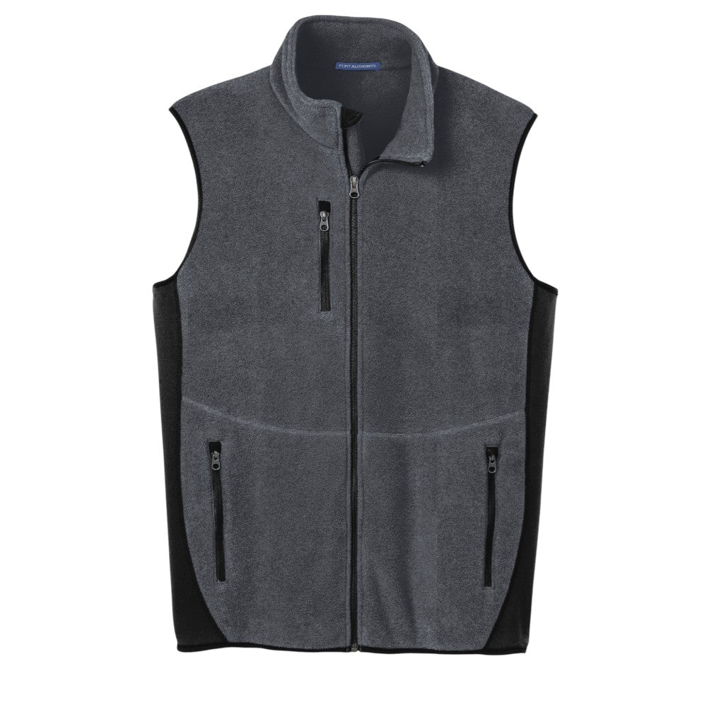 Port Authority® R-Tek® Pro Fleece Full-Zip Vest - Charcoal Heather / Black