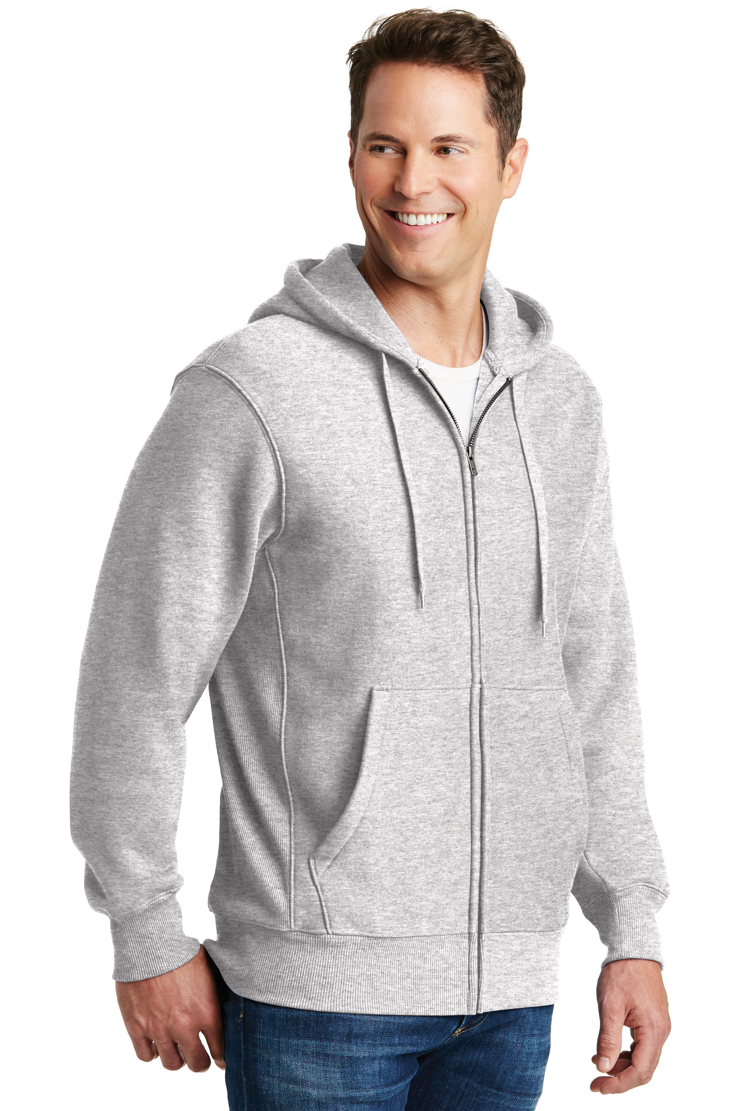 Sport-Tek® Super Heavyweight Full-Zip Hooded Sweatshirt - Athletic Heather