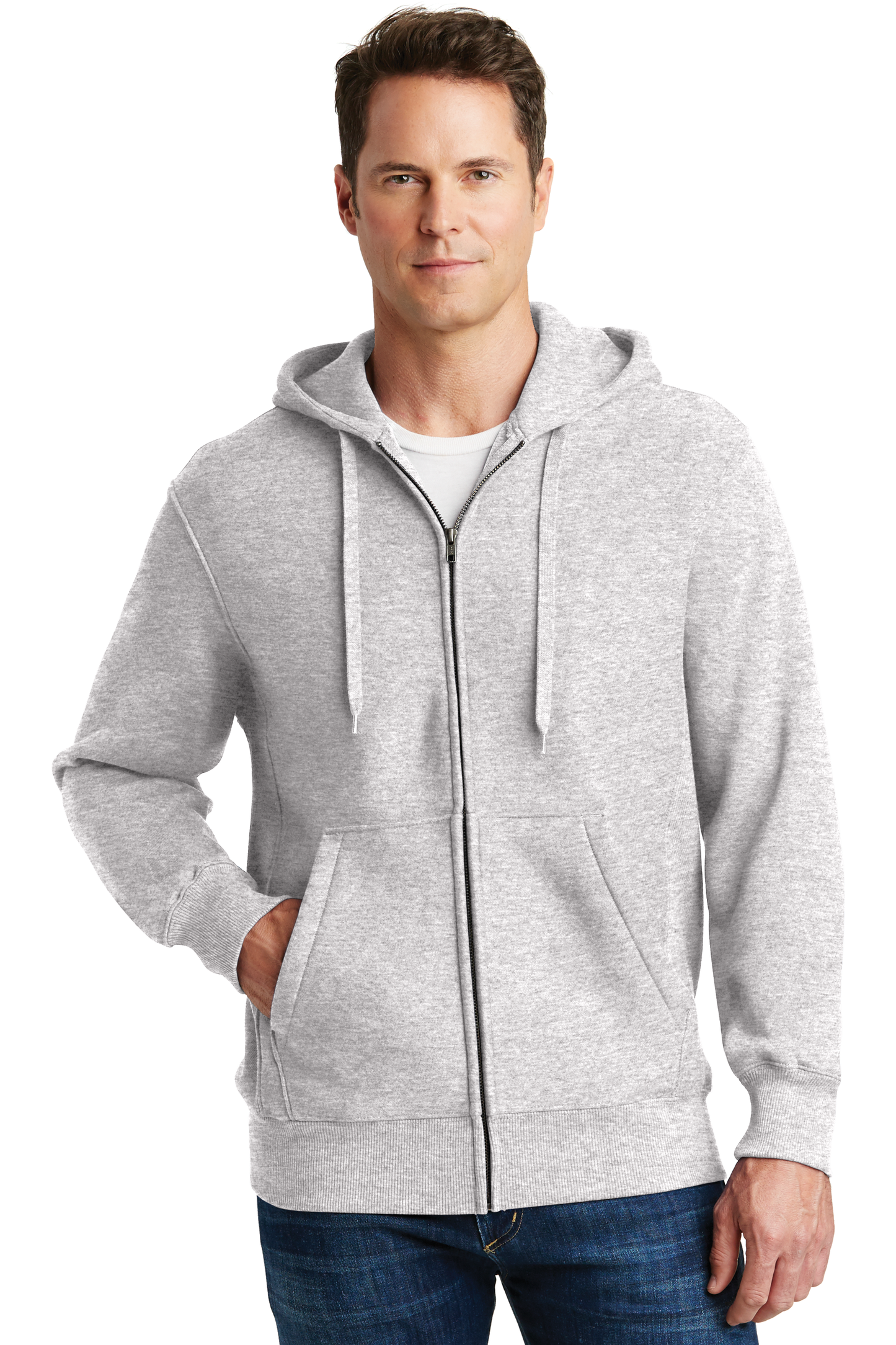 Sport-Tek® Super Heavyweight Full-Zip Hooded Sweatshirt - Athletic Heather