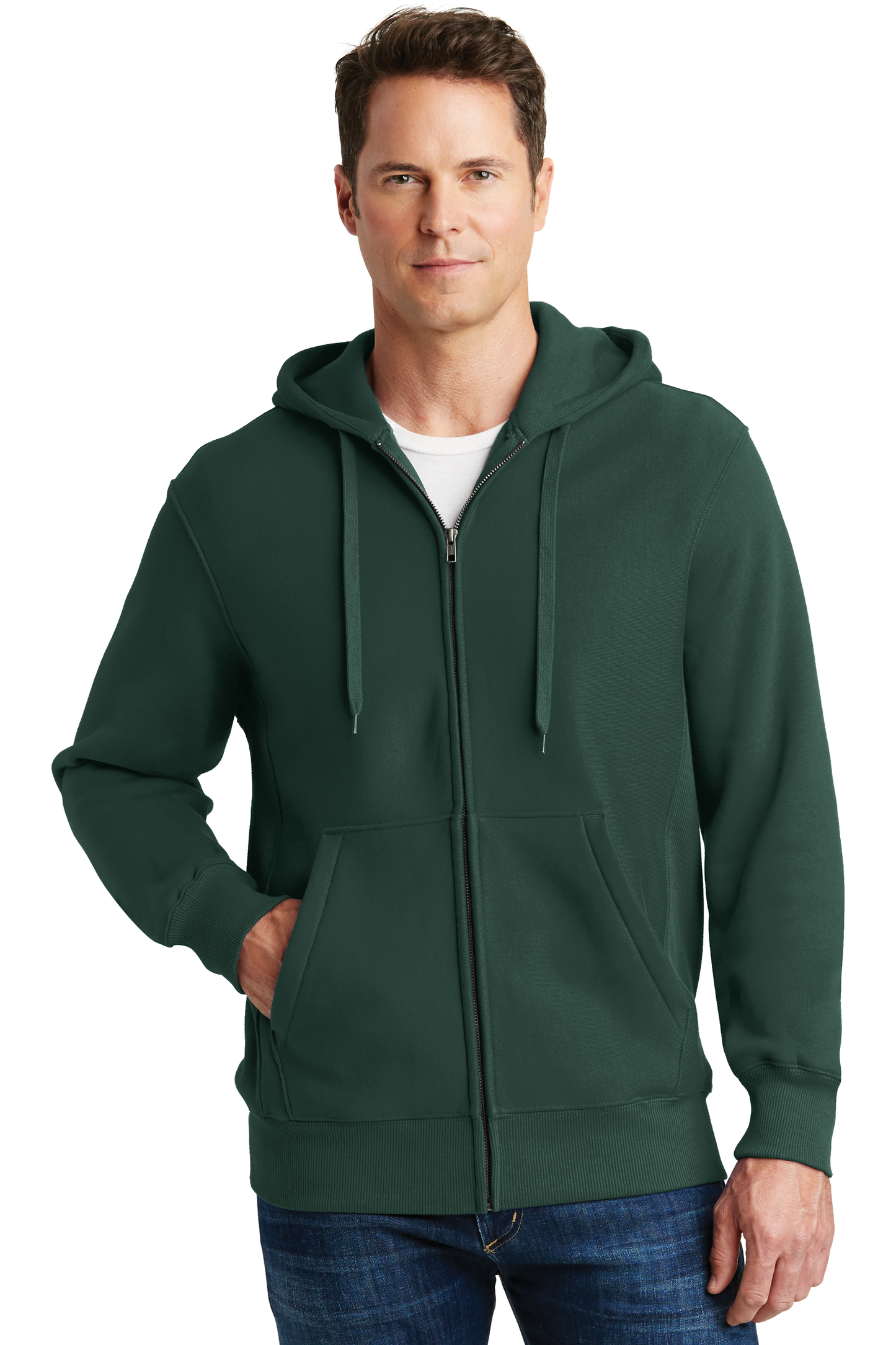 Sport-Tek® Super Heavyweight Full-Zip Hooded Sweatshirt - Dark Green