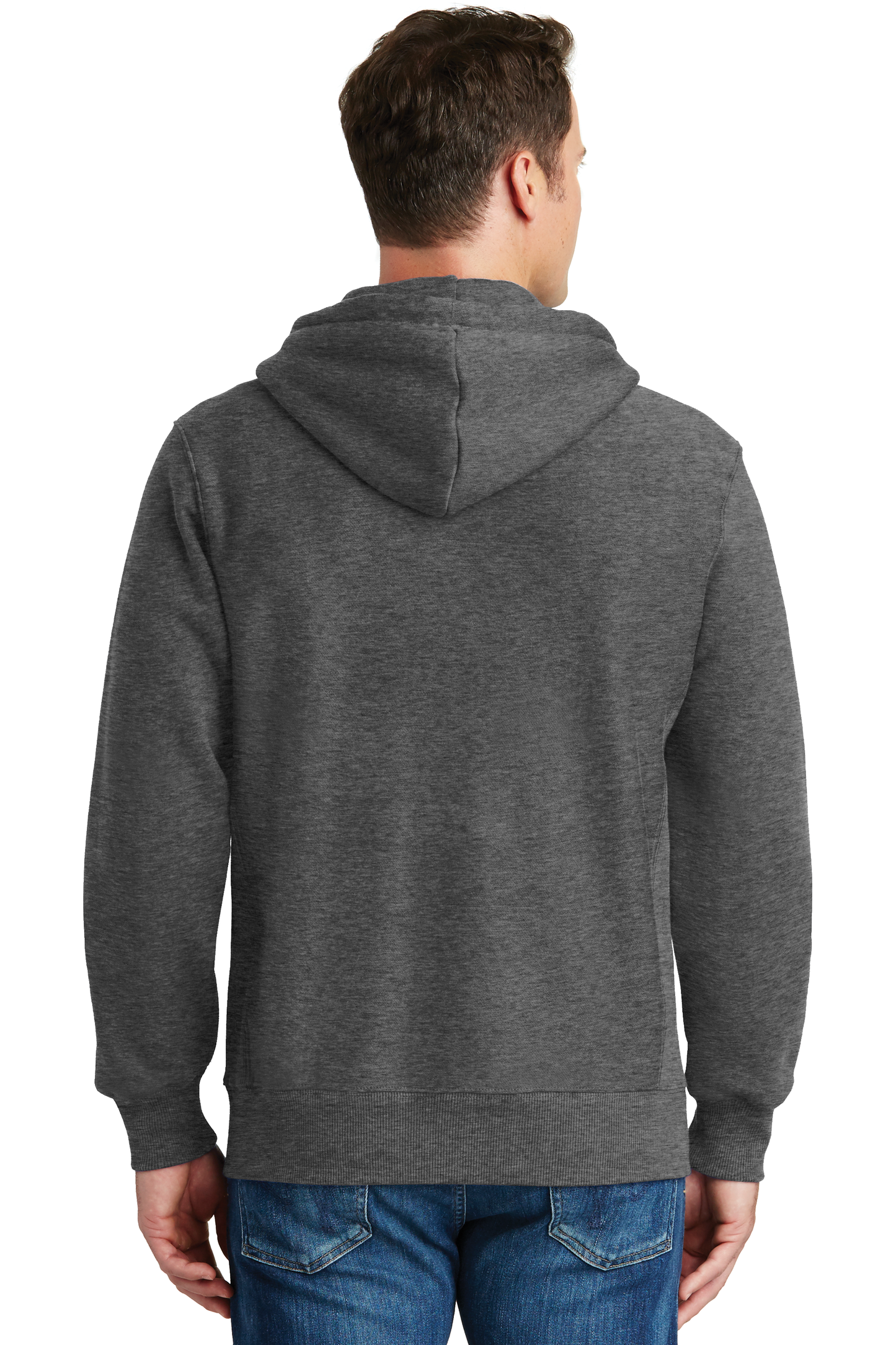 Sport-Tek® Super Heavyweight Full-Zip Hooded Sweatshirt - Graphite Heather