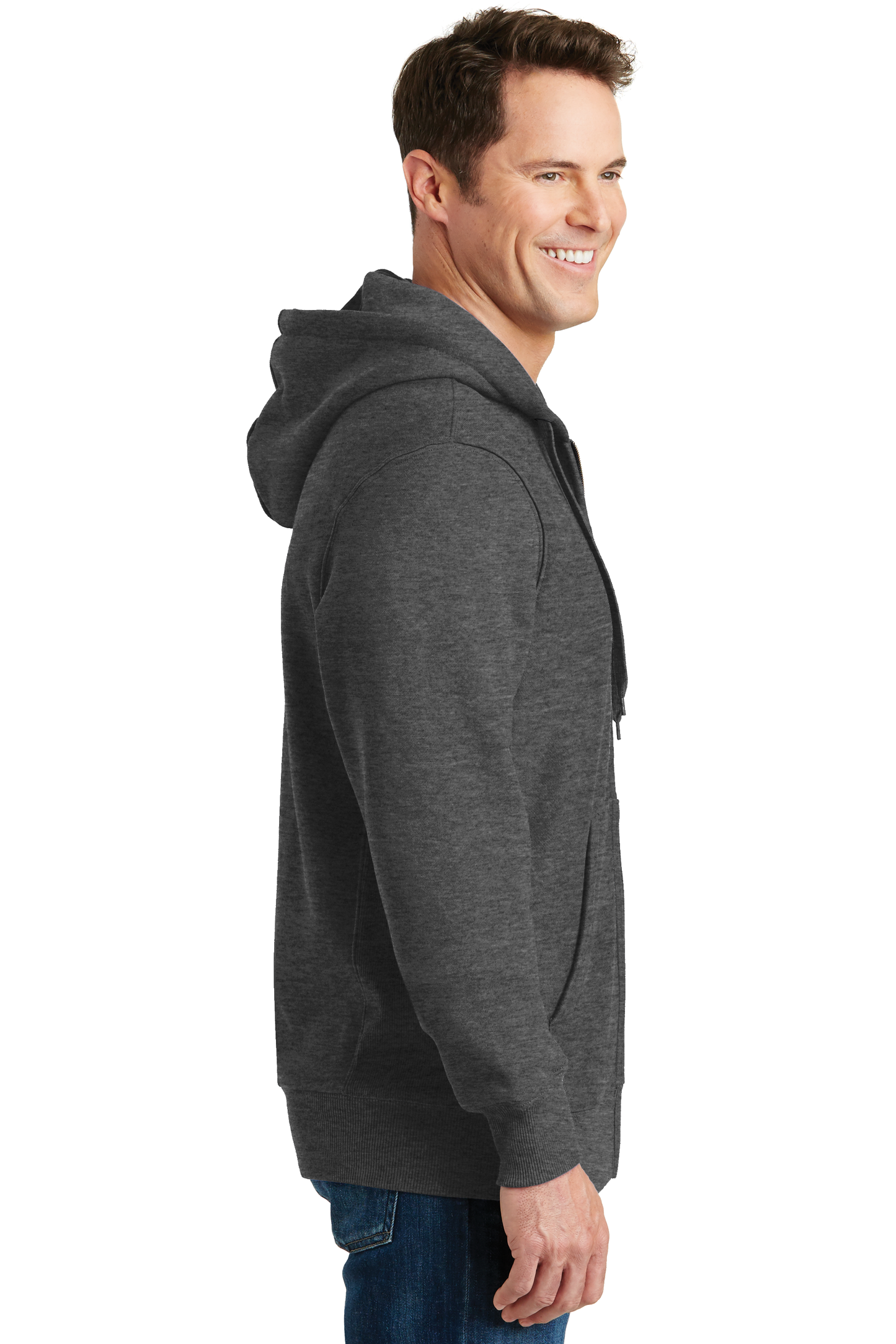 Sport-Tek® Super Heavyweight Full-Zip Hooded Sweatshirt - Graphite Heather