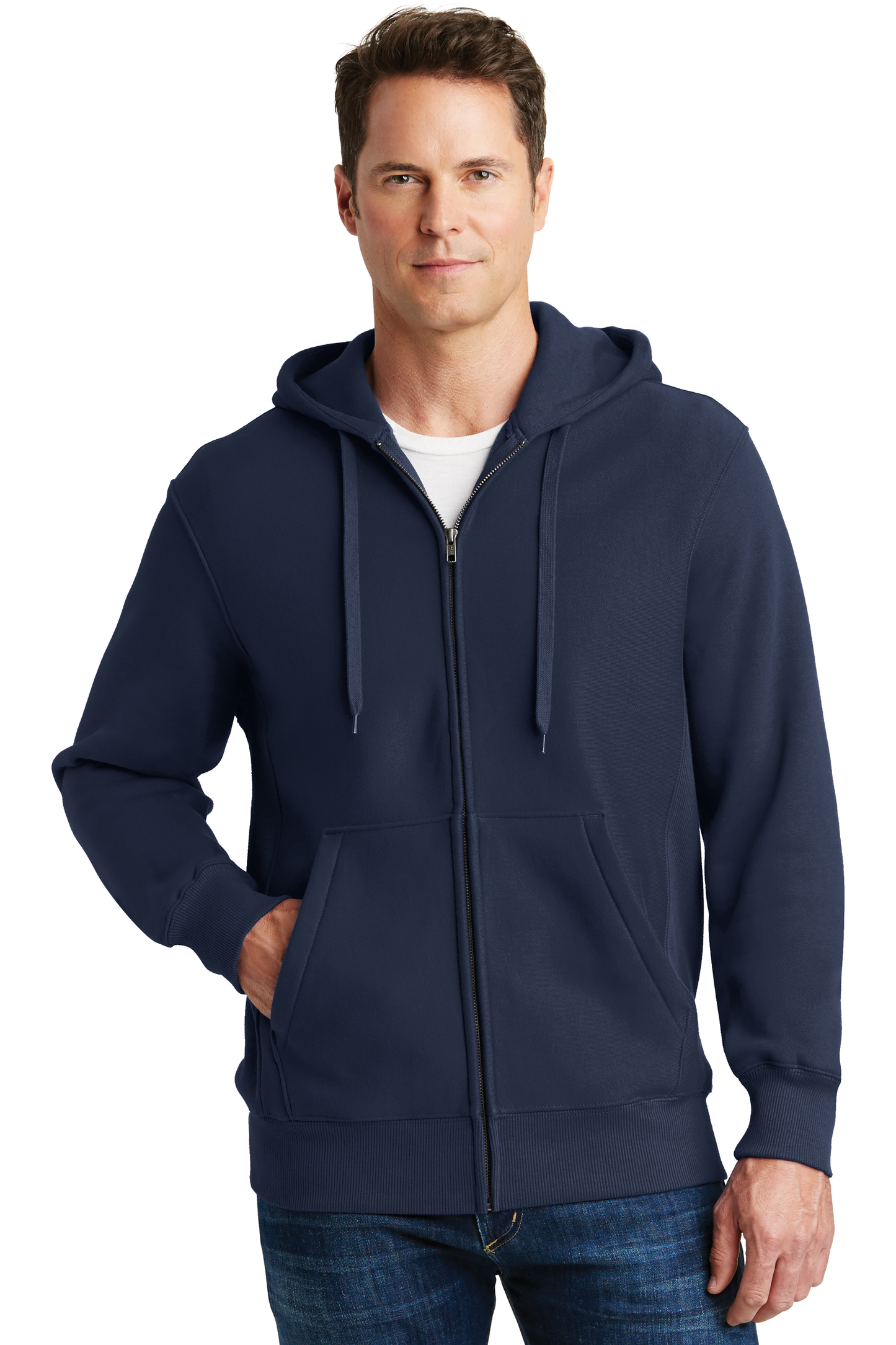 Sport-Tek® Super Heavyweight Full-Zip Hooded Sweatshirt - True Navy