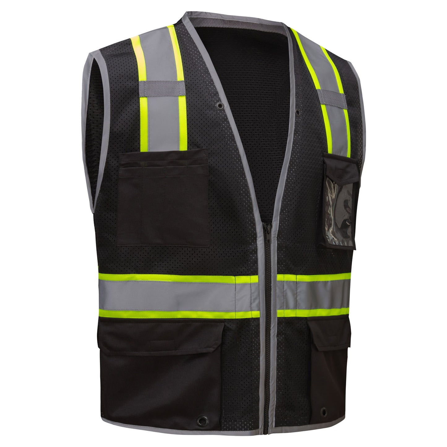 GSS Safety 1712 Enhanced Visibility Hype-Lite Heavy Duty Safety Vest - Black