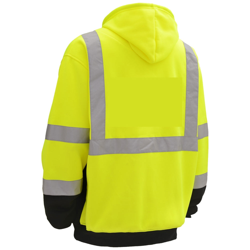 GSS Safety 7001 Type R Class 3 Black Bottom Safety Sweatshirt - Yellow/Lime
