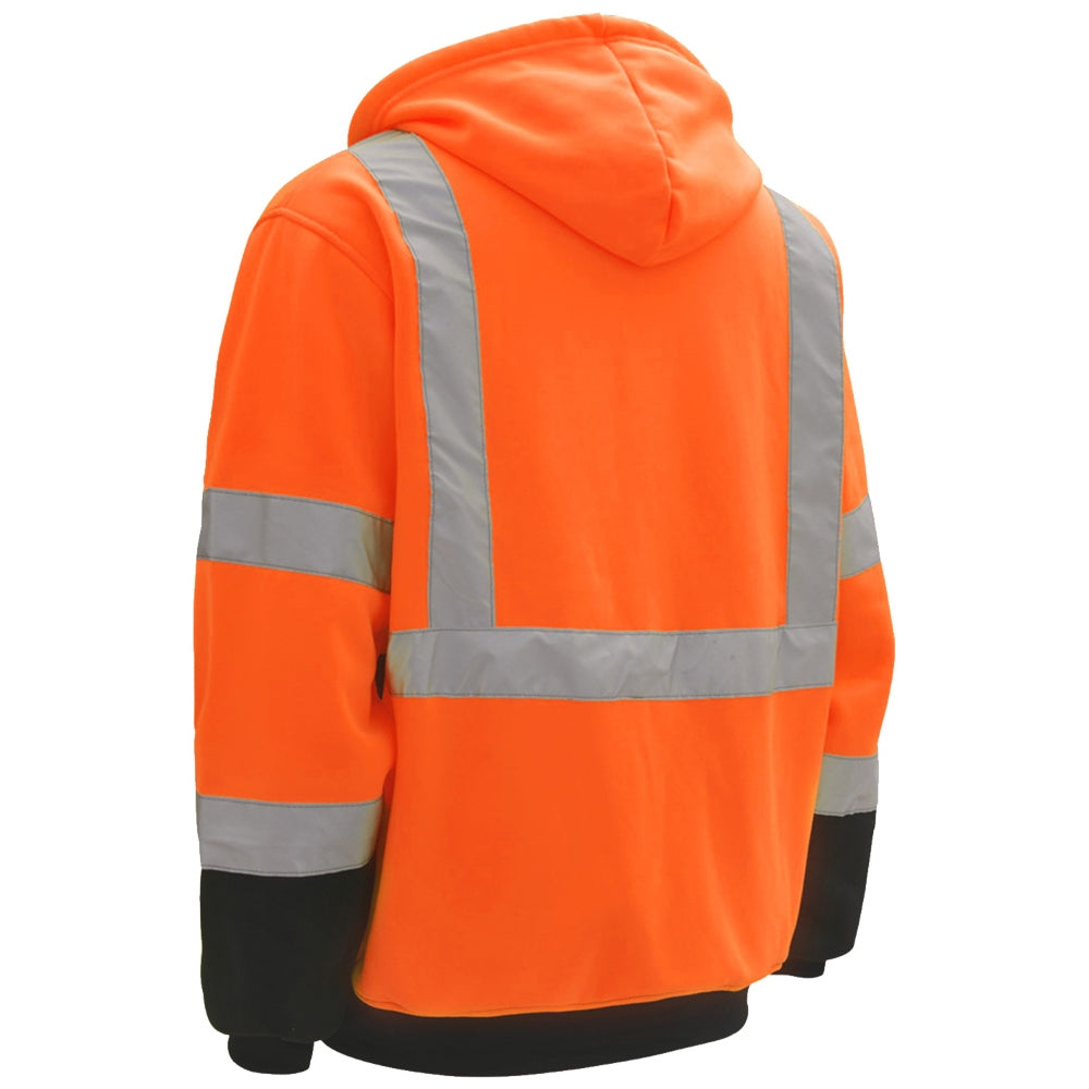 GSS Safety 7002 Type R Class 3 Black Bottom Safety Sweatshirt - Orange