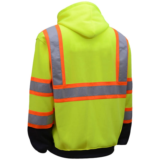 GSS Safety 7005 Class 3 Two-Tone Pullover Safety Sweatshirt - Yellow/Lime