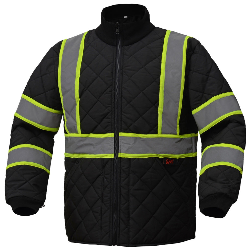 GSS Safety 8009 Non-ANSI Two-Tone Quilted Jacket -  Black