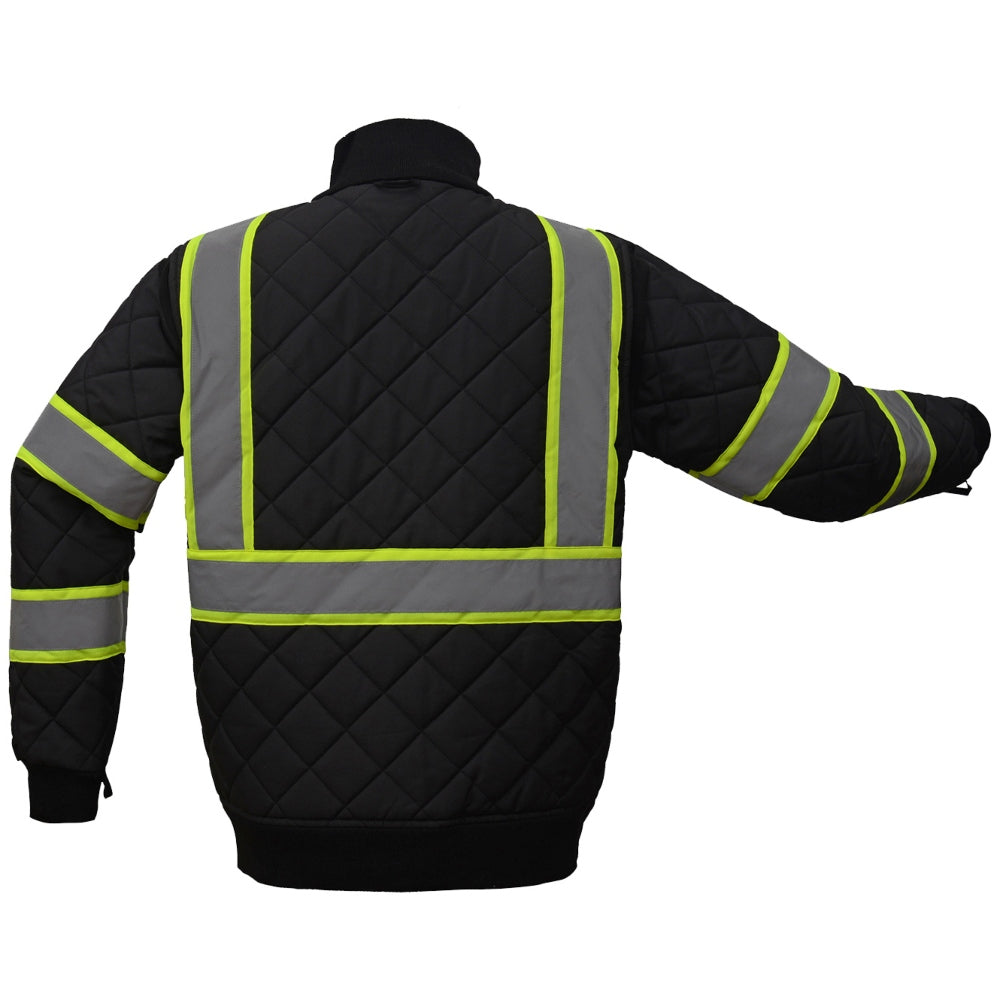 GSS Safety 8009 Non-ANSI Two-Tone Quilted Jacket -  Black