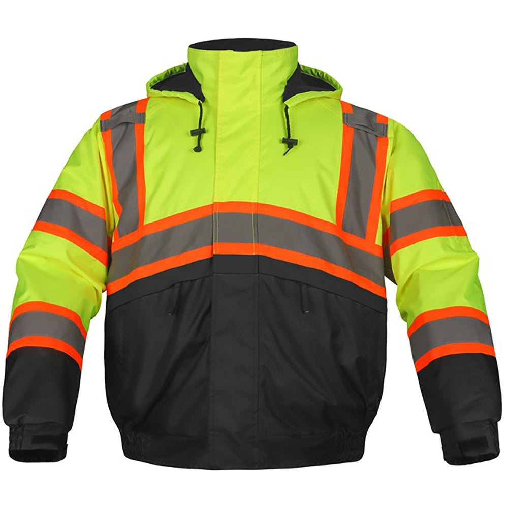 GSS Safety 8010 Non-ANSI Ripstop Winter Bomber Safety Jacket - Yellow/Lime