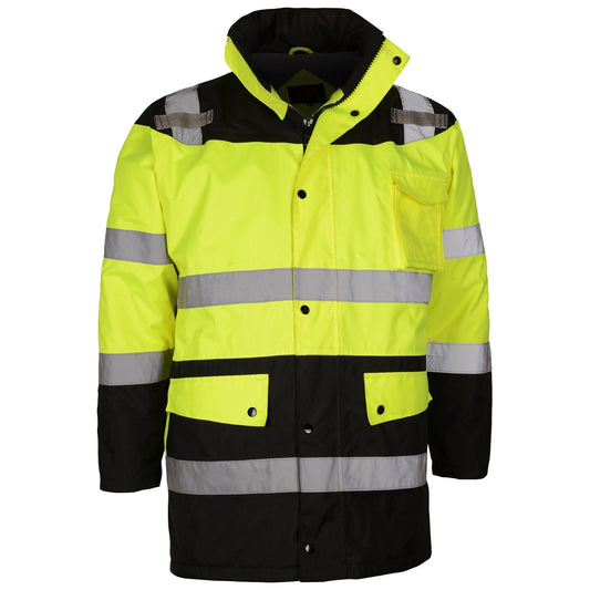 GSS Safety 8501 Type R Class 3 Waterproof Fleece-Lined Parka Jacket - Safety Yellow