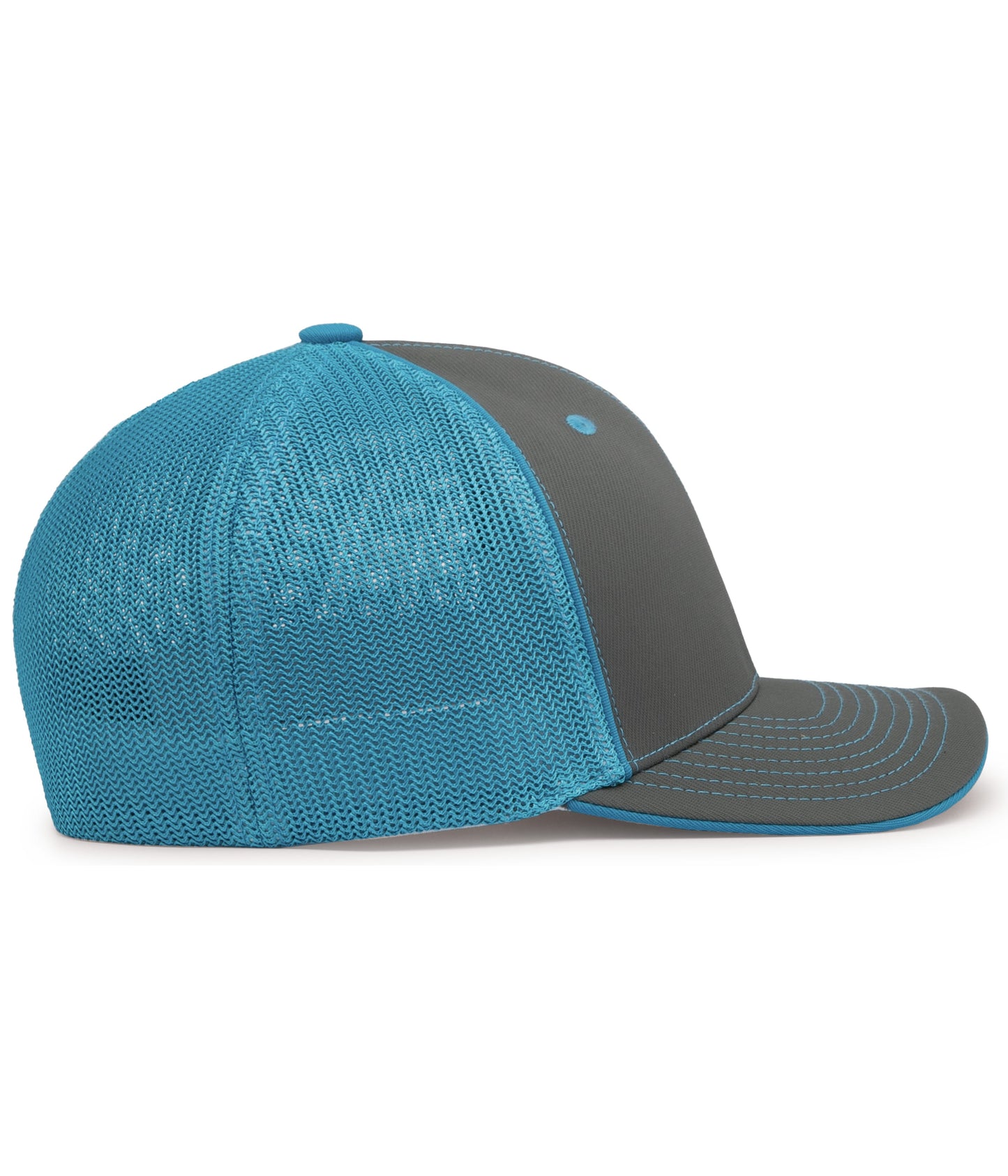 Pacific Headwear Trucker PacFlex Cap - Graphite/Neon Blue/Graphite