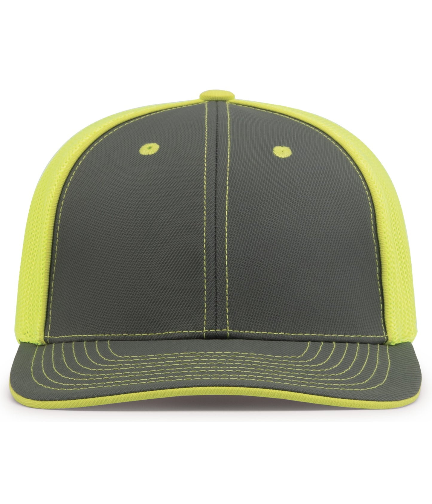 Pacific Headwear Trucker PacFlex Cap - Graphite/Neon Yellow/Graphite