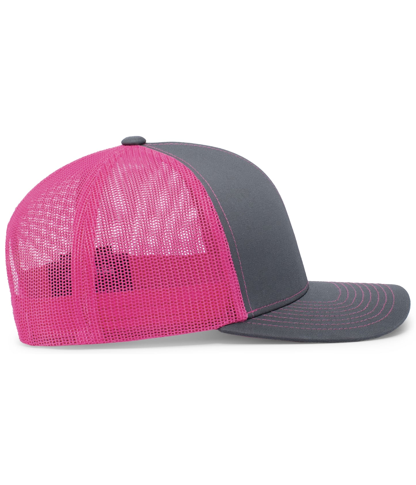 Pacific Headwear Trucker Snapback Cap - Graphite/Pink/Graphite