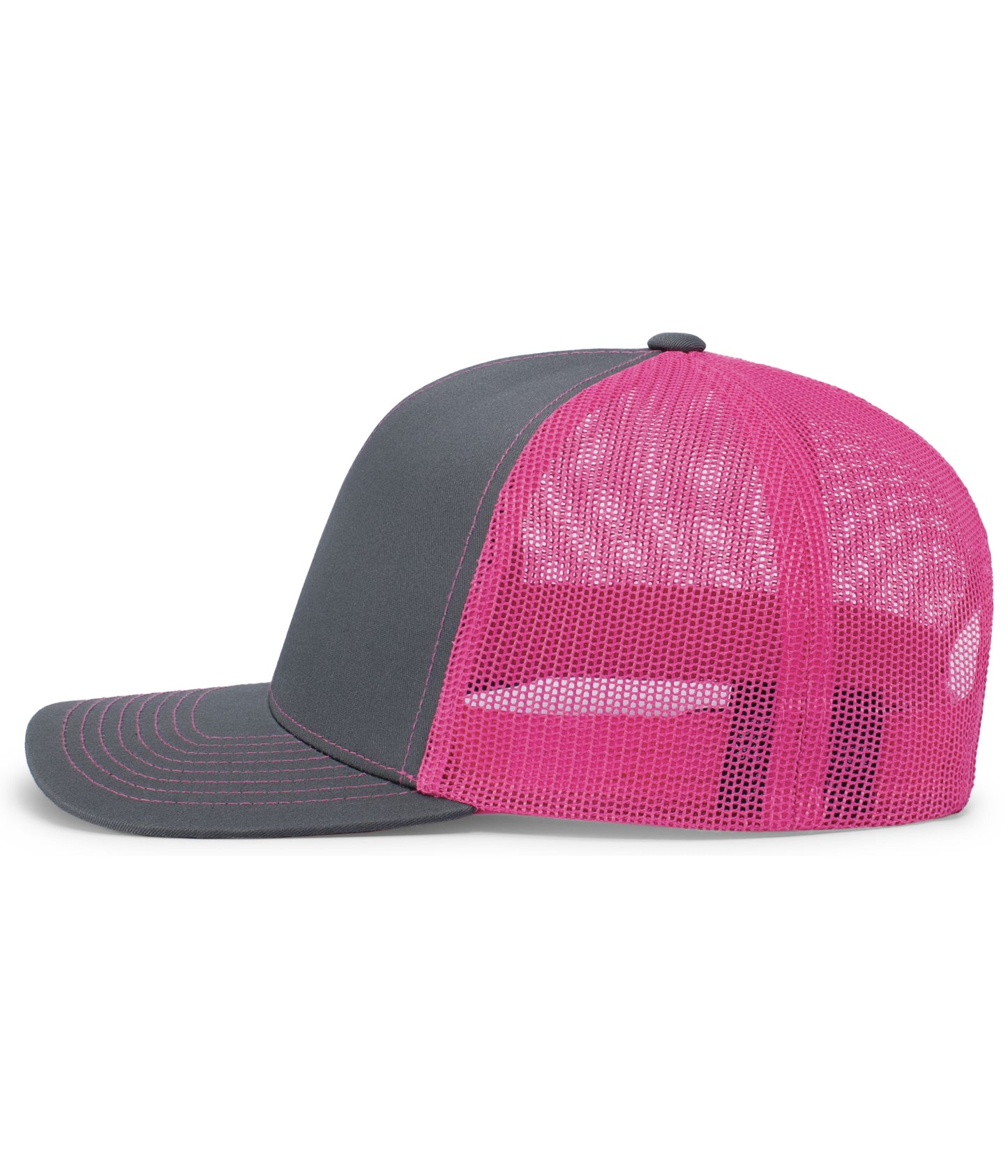 Pacific Headwear Trucker Snapback Cap - Graphite/Pink/Graphite
