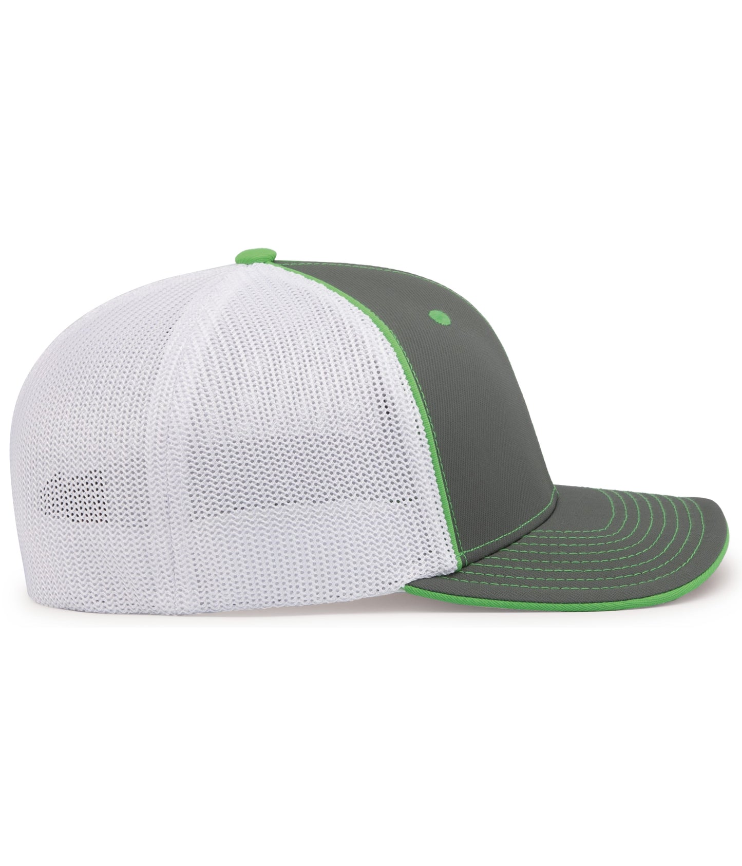 Pacific Headwear Trucker PacFlex Cap - Graphite/White/Neon Green