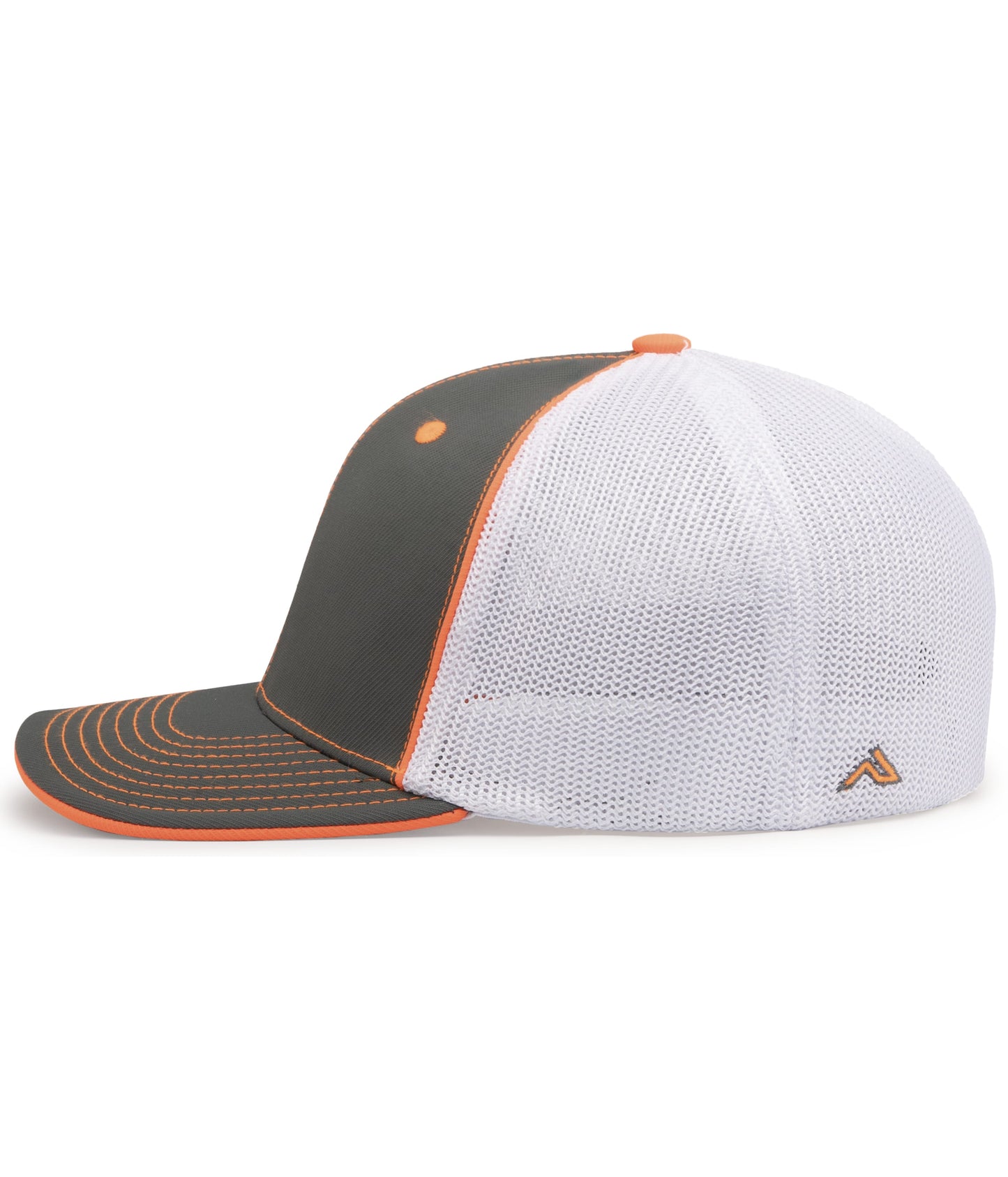 Pacific Headwear Trucker PacFlex Cap - Graphite/White/Neon Orange